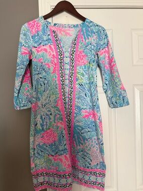 Lilly Pulitzer small Vibrant Coral Reef Print Tunic Dress - Pink & Aqua